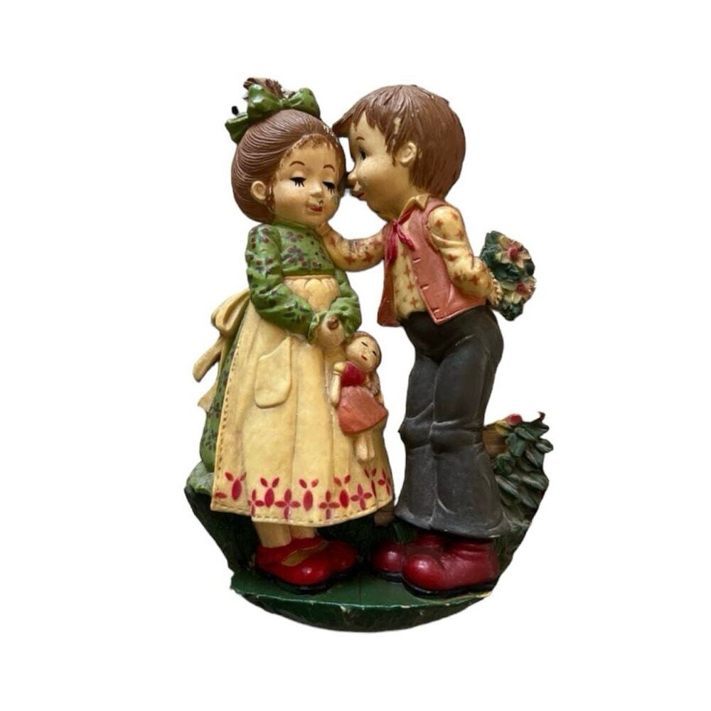 Vintage 70s Mid Century Modern retro boy and girl wall decor